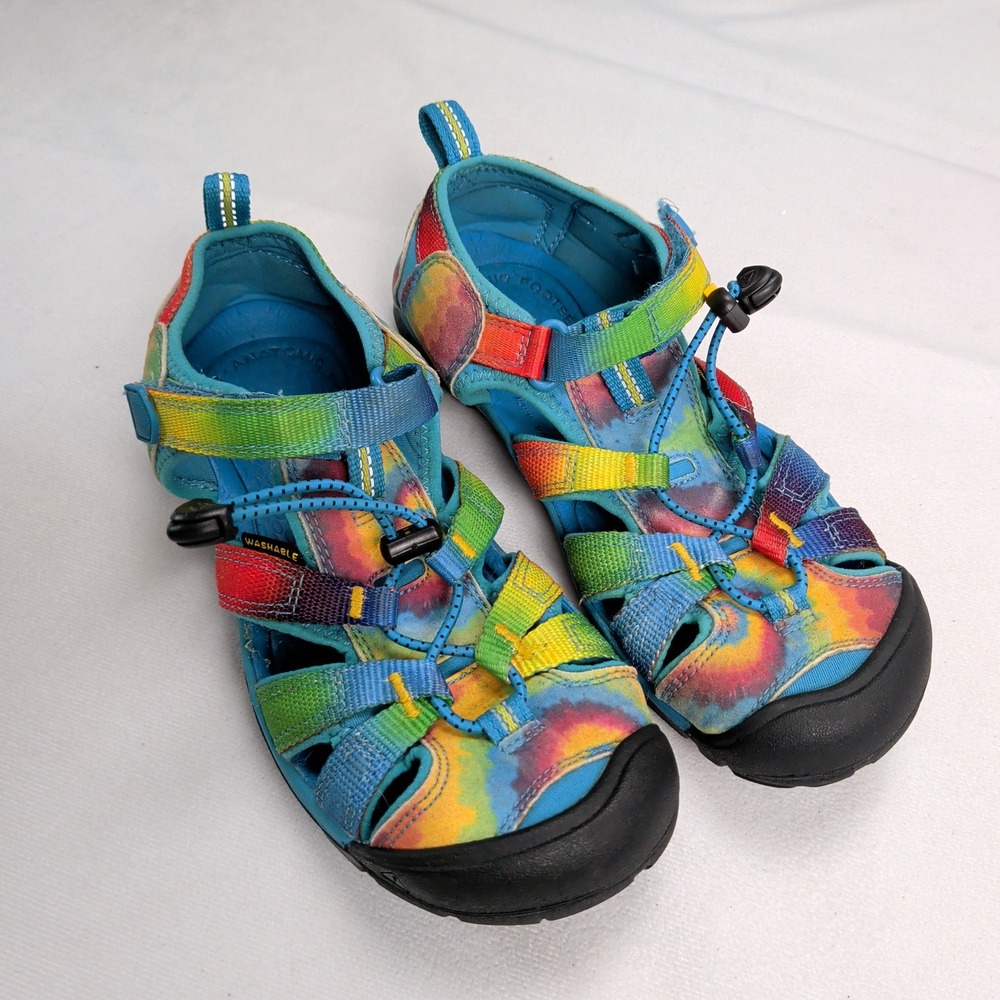 Keen Seacamp II CNX Rainbow Tie Dye Sandals Kids 3 Granola Girl Water Shoe